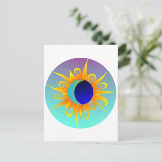 Blazing Sunmoon Briefkaart (Staand voorkant)