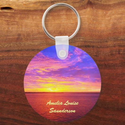Blazing Sunset Personalized Sleutelhanger (Voorkant)