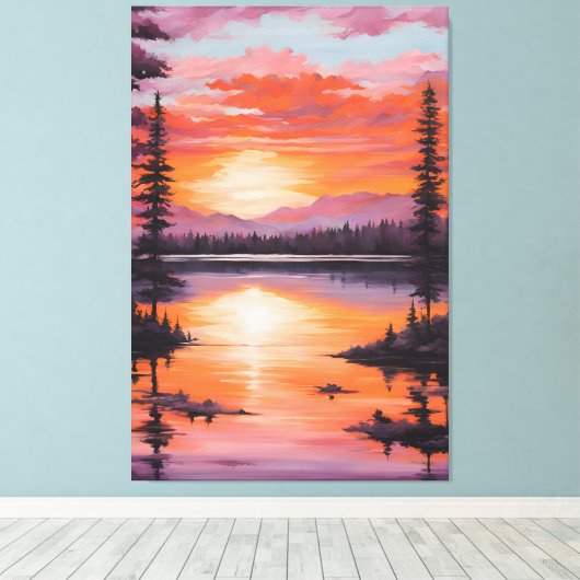 Blazing Tranquility Sunset Canvas Afdruk (Insitu (Houten vloer))
