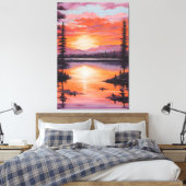Blazing Tranquility Sunset Canvas Afdruk (Insitu (Slaapkamer))