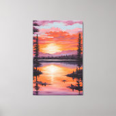 Blazing Tranquility Sunset Canvas Afdruk (Voorkant)