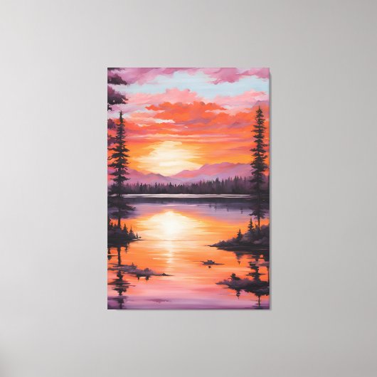 Blazing Tranquility Sunset Canvas Afdruk (Voorkant)
