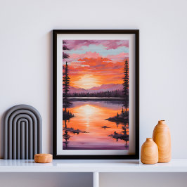 Blazing Tranquility Sunset Poster