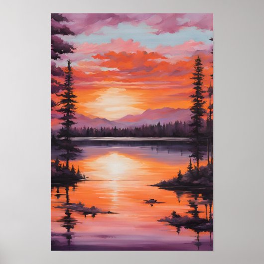Blazing Tranquility Sunset Poster (Voorkant)