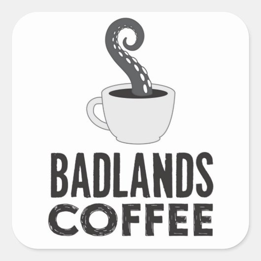 BLC Logo & Tekst Sticker, wit Vierkante Sticker (Voorkant)