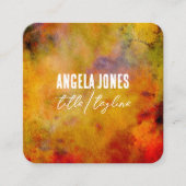 BLD abstracte waterverf kleur splash custom Vierkante Visitekaartje (Voorkant)