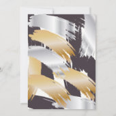 BLD Black-Gold-Silver BrushStrokes BarefootBride™ Kaart (Achterkant)