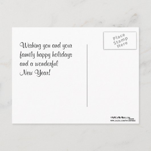 Bldg van het strijkijzer Rode Gradiënt, Rode Feestdagenkaart (Achterkant)