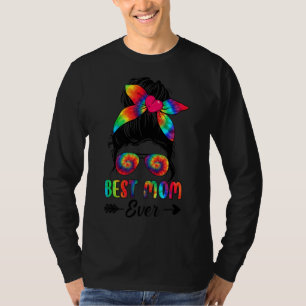 Bleach Best mam Ever Tie Dye Messy Bun Mam Women M T-shirt