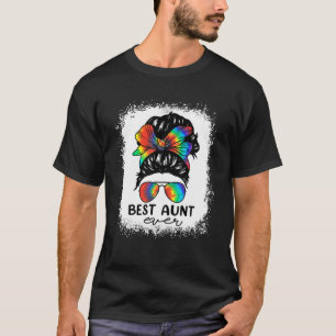Bleach Best tante Ever Tie Dye Messy Bun Hair Moth T-shirt