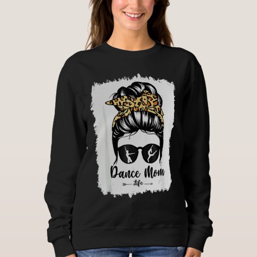 Bleach Dance Mam Messy Bun Hair Leopard Dancer Trui (Voorkant)