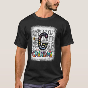 Bleach Leopard Tie Dye Grandma Typografie Happy Mo T-shirt