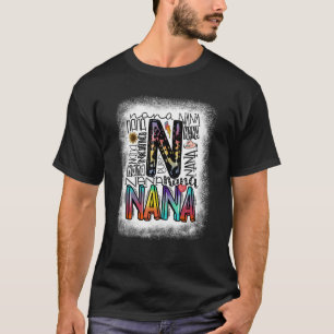 Bleach Leopard Tie Dye Nana Typografie Happy Mothe T-shirt