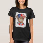 Bleached 4th Of July Long Haired Calf USA Patrioti T-shirt (Voorkant)