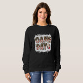 Bleached Ball Game Day Vibes Heart Leopard Ball Mo Trui (Voorkant volledig)