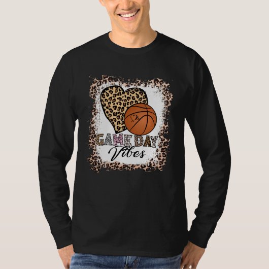 Bleached Basketball Game Day Vibes Basketball Mom  T-shirt (Voorkant)