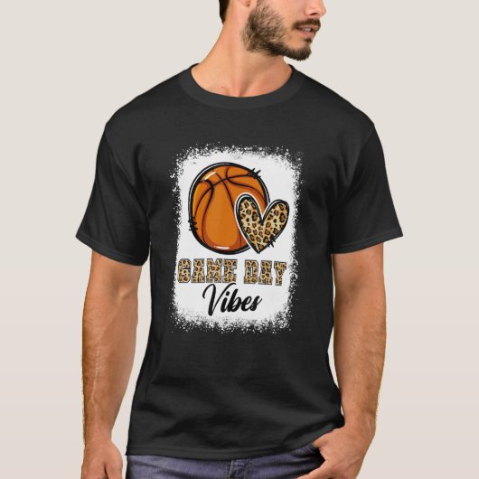 Bleached Basketball Game Day Vibes Basketball Mom  T-shirt (Voorkant)