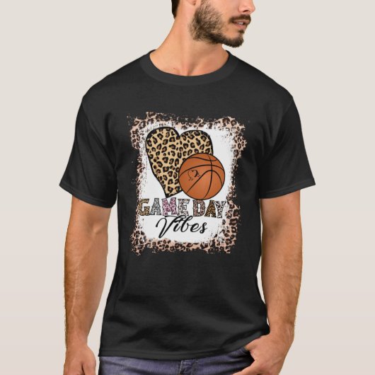 Bleached Basketball Game Day Vibes Basketball Mom  T-shirt (Voorkant)