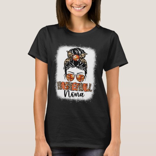 Bleached Basketball Nona Leopard Messy Bun Mothers T-shirt (Voorkant)