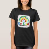 Bleached Be Kind Rainbow Blue Ribbon Autism Awaren T-shirt (Voorkant)