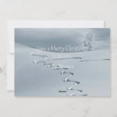 Bleached-Coral Snowy Mountains Reindeer Christmas Feestdagenkaart (Achterkant)