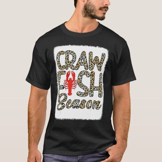 Bleached Craw Fish Season Leopard Crawfish Boil Lo T-shirt (Voorkant)
