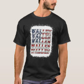 Bleached Cute Wallen American Flag Red White Blue  T-shirt (Voorkant)
