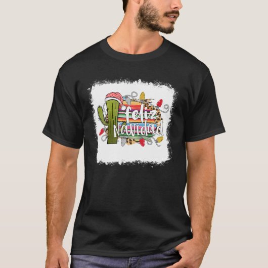 Bleached Feliz Navidad Spanish Merry Christmas 202 T-shirt (Voorkant)