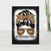 Bleached Football Mom Life With Leopard And Messy  Kaart (Voorkant)