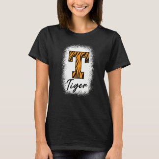 Bleached Football Tigers School Sports Fan Team Sp T-shirt