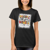 Bleached Gobble Till You Wobble Thankful Turkey Th T-shirt (Voorkant)
