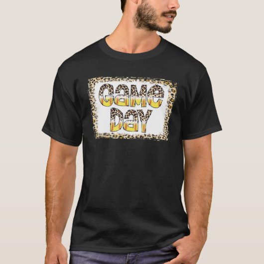 Bleached Leopard Softball Game Day Vibes Softball T-shirt (Voorkant)
