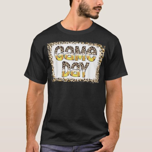 Bleached Leopard Softball Game Day Vibes Softball T-shirt (Voorkant)