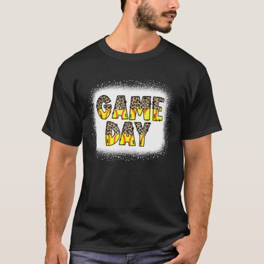 Bleached Leopard Softball Game Day Vibes Softball T-shirt (Voorkant)