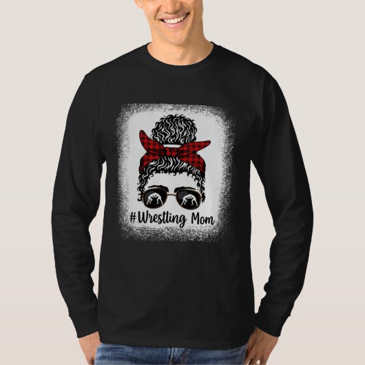 Bleached Life Wrestling Mom Leopard Messy bun Glas T-shirt (Voorkant)