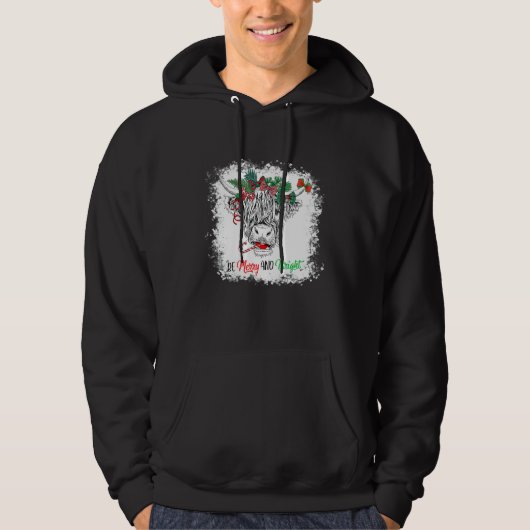 Bleached Merry Christmas Heifer Merry And Bright C Hoodie (Voorkant)