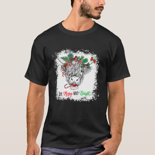 Bleached Merry Christmas Heifer Merry And Bright C T-shirt (Voorkant)