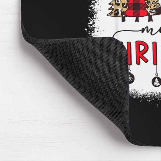 Bleached Merry Christmas Tree Funny Leopard Plaid  Muismat (Hoek)