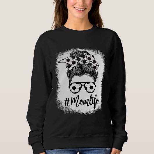 Bleached Mom Life Soccer Mom Leopard Messy Soccer  Trui (Voorkant)