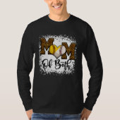 Bleached Mom Of Both Leopard Baseball Softball T-shirt (Voorkant)