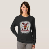 Bleached Oncology Nurse Life Reindeer Christmas Pa T-shirt (Voorkant volledig)