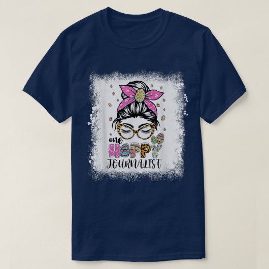 Bleached One Hoppy Journalist Bunny Easter Day T-shirt (Design voorkant)