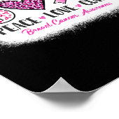 Bleached Peace Love Cure Leopard Breast Cancer AWA Poster (Hoek)