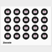 Bleached Peace Love Cure Leopard Breast Cancer AWA Ronde Sticker (Vel)