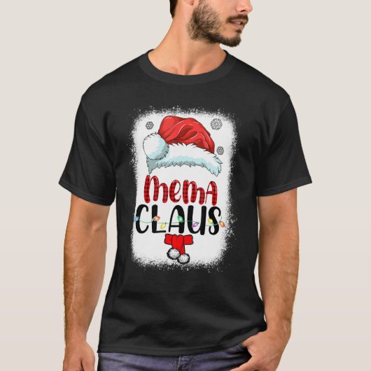 Bleached Santa Mema Claus Christmas Matching Famil T-shirt (Voorkant)