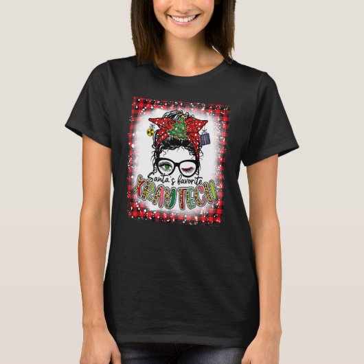 Bleached Santa's Favorite X Ray Tech Messy Bun Chr T-shirt (Voorkant)