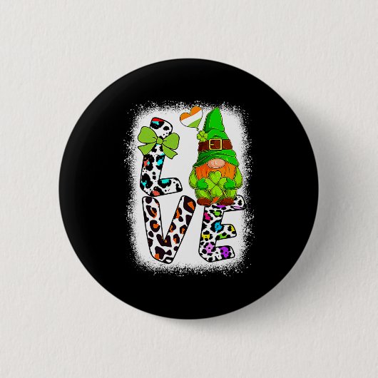 Bleached St Patricks Day St Patricks Gnomes Love T Ronde Button 5,7 Cm (Voorkant)