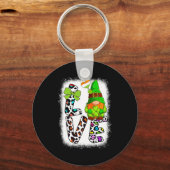 Bleached St Patricks Day St Patricks Gnomes Love T Sleutelhanger (Voorkant)