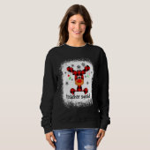 Bleached Teacher Squad Reindeer Teacher Christmas Trui (Voorkant volledig)