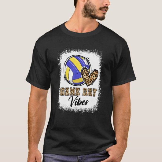 Bleached Volleyball Game Day Vibes Volleyball Mom  T-shirt (Voorkant)